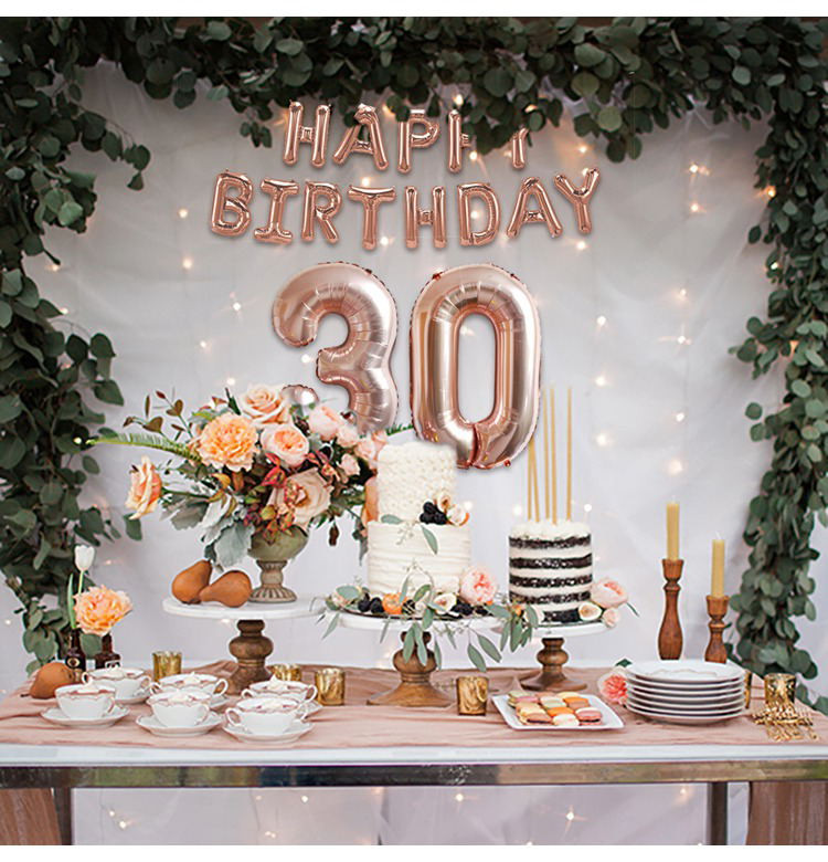 30th Birthday Party Decorations
 Happy 30th Birthday Decorations Rose Gold Balloons