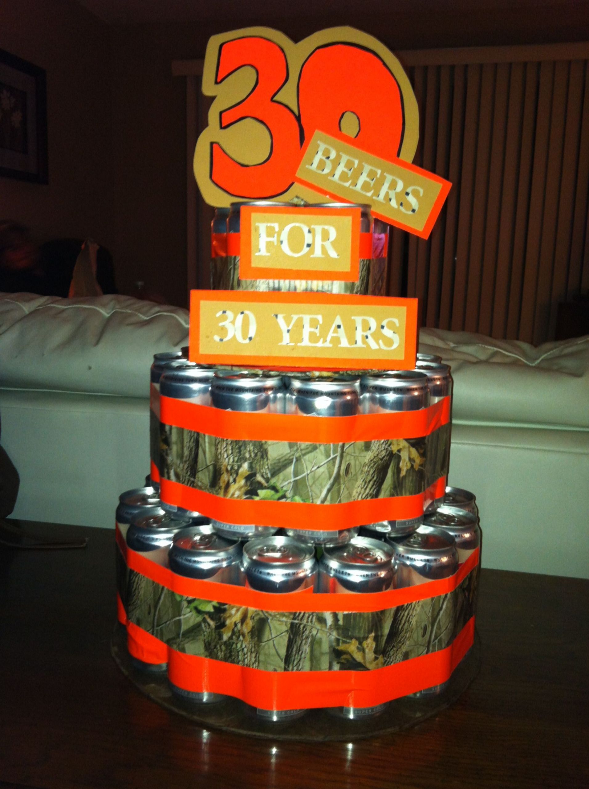 30th Birthday Party Ideas For Him
 30th Birthday beer can cake for him Made by me