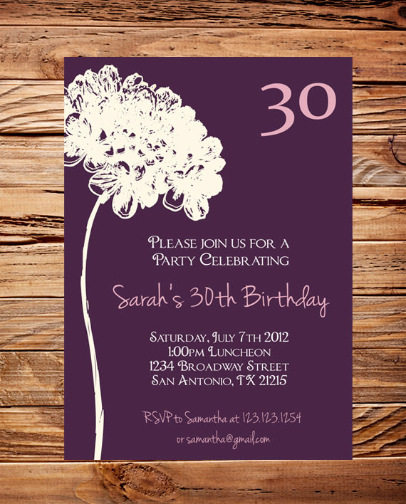 30th Birthday Party Invitation Wording
 Birthday Invitations Wording For Adults
