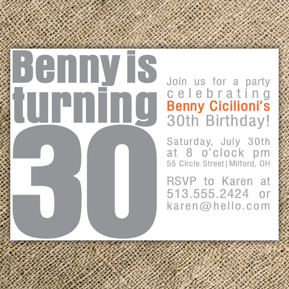 30th Birthday Party Invitation Wording
 30th Birthday Party Invitation by kindlyreply on Etsy