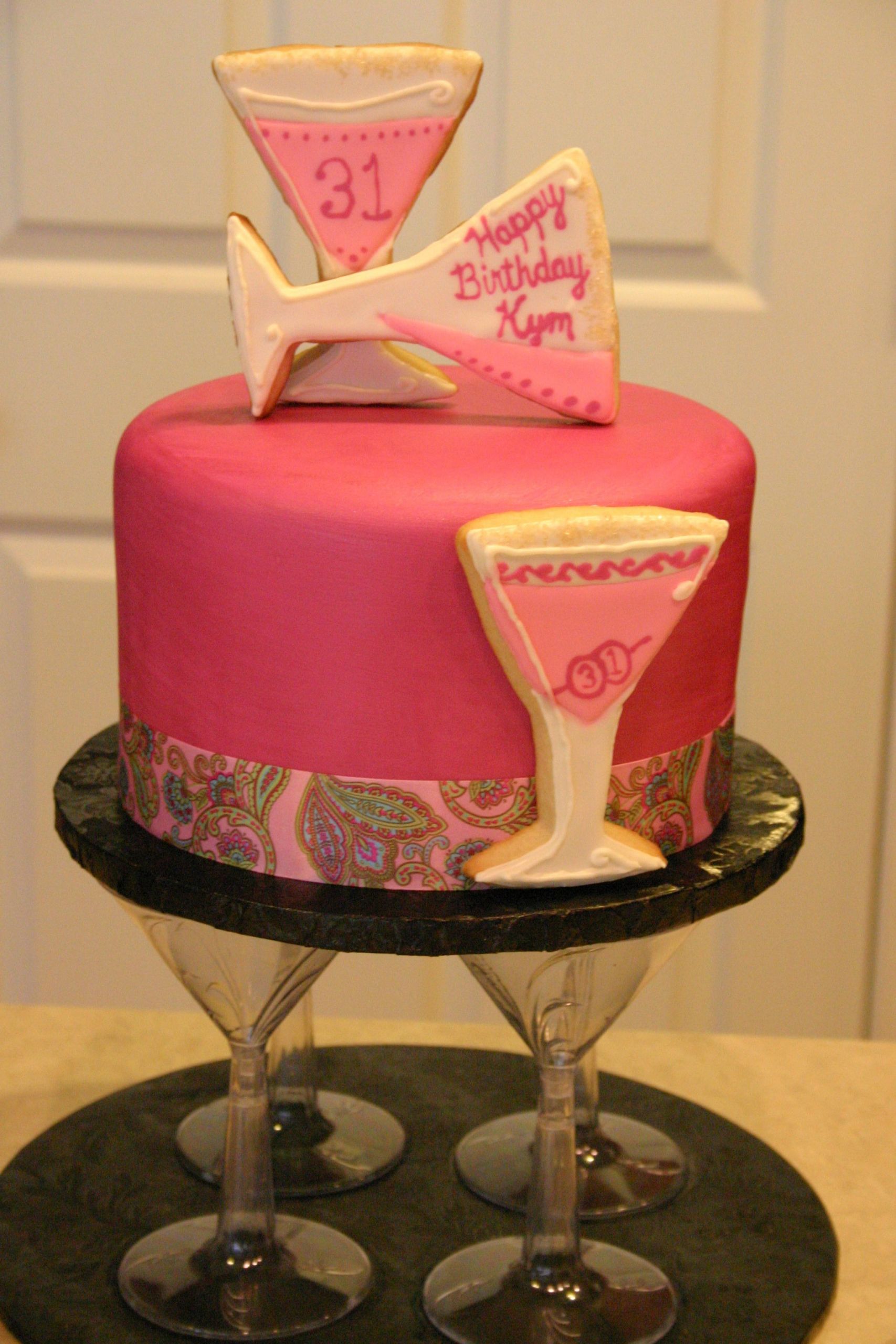 31St Birthday Party Ideas
 Pink and Magenta Martini themed Cake The client wanted a