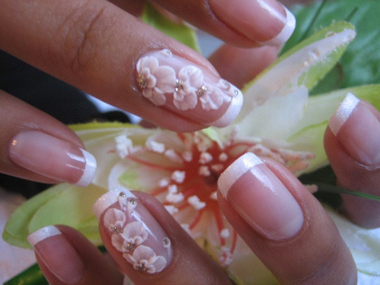 3d Wedding Nails
 Acrylic 3D flower wedding nails Nail Art Gallery