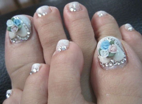 3d Wedding Nails
 38 Latest Wedding Toe Nail Art Design Ideas