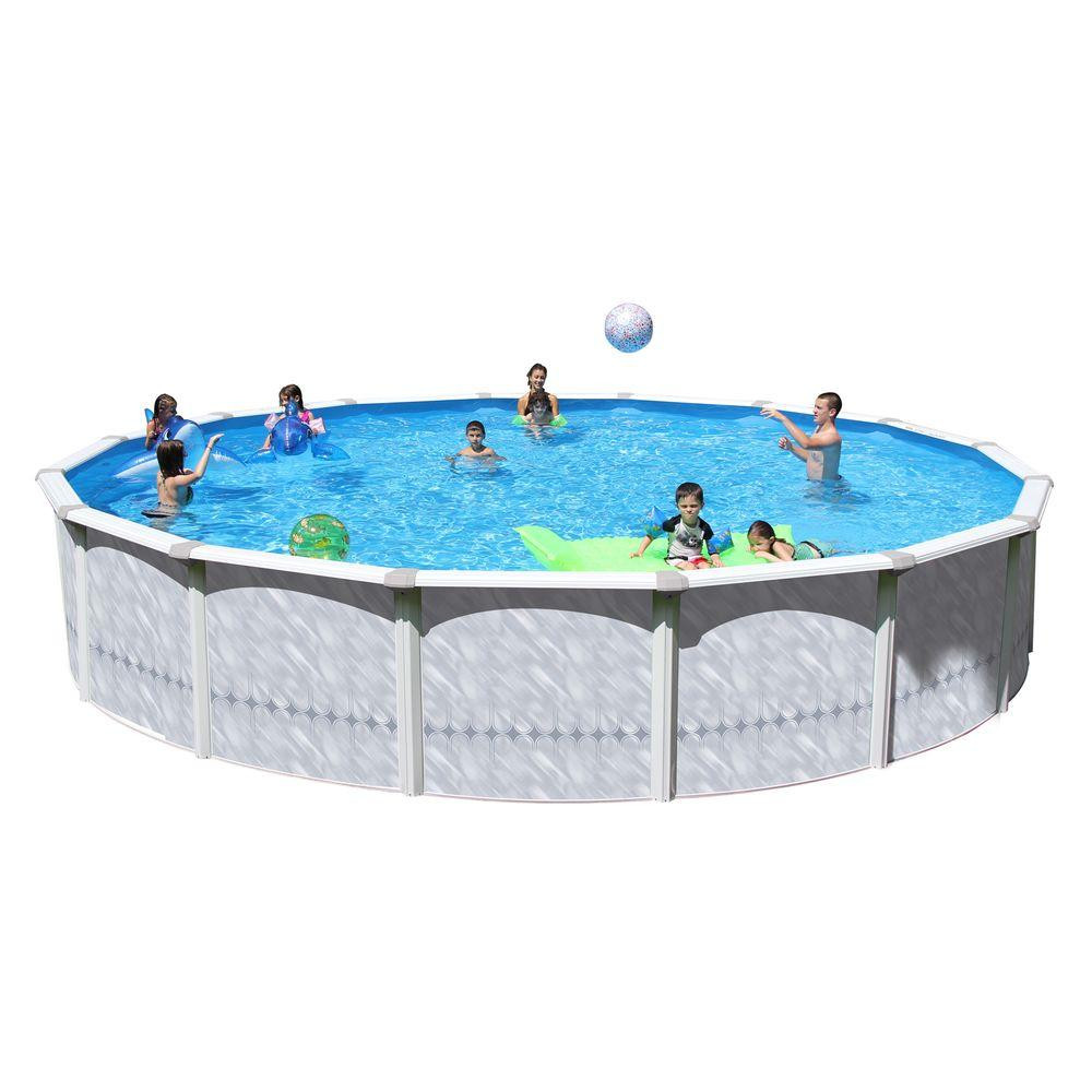 4 Ft Above Ground Pool
 Heritage Pools Taos 27 ft x 52 in Round Pool Package TA