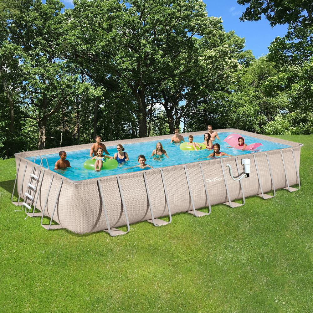 4 Ft Above Ground Pool
 Summer Waves Elite Light Wicker 12 ft x 24 ft