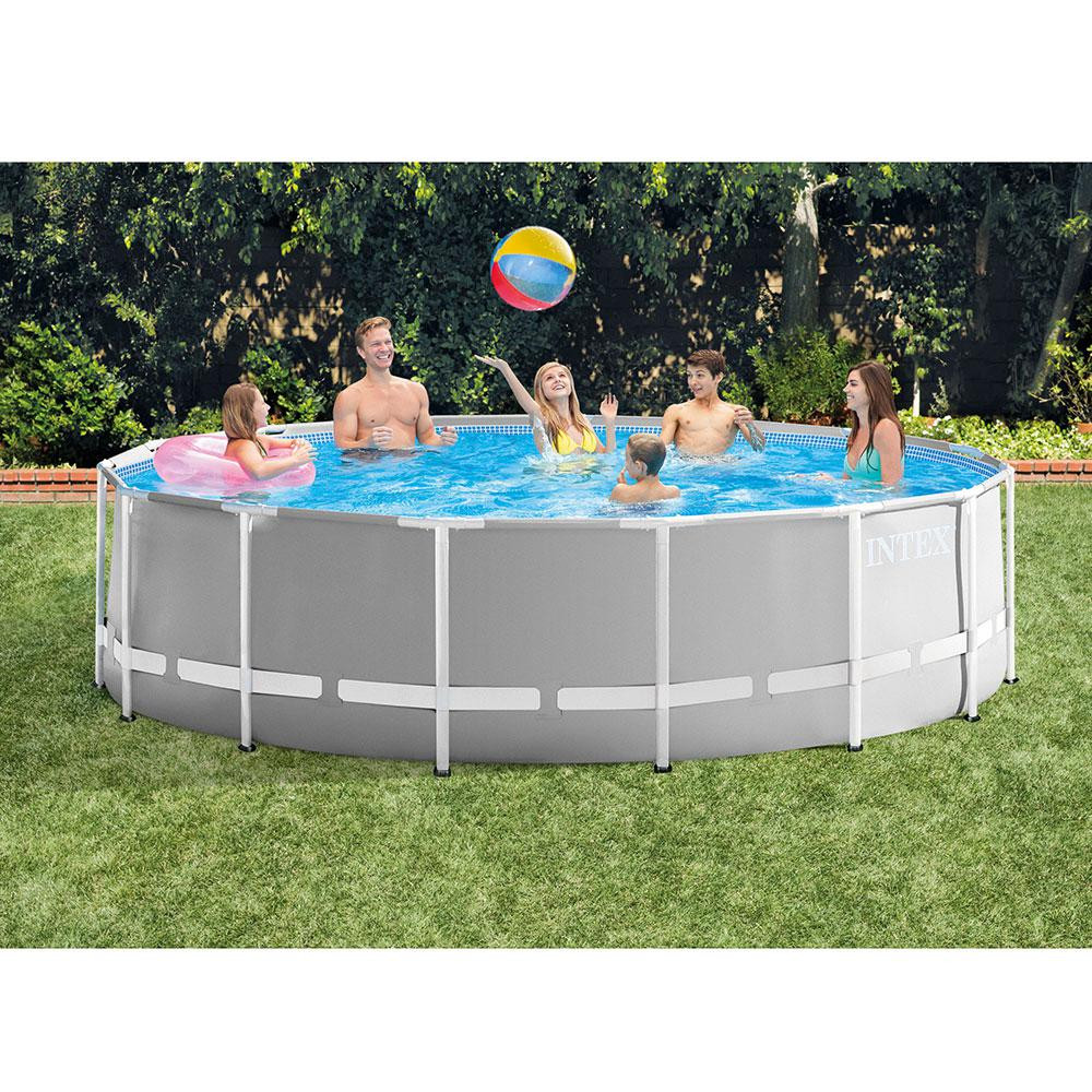 4 Ft Above Ground Pool
 Prism 15 ft x 4 ft Round Metal Frame Pool Ground