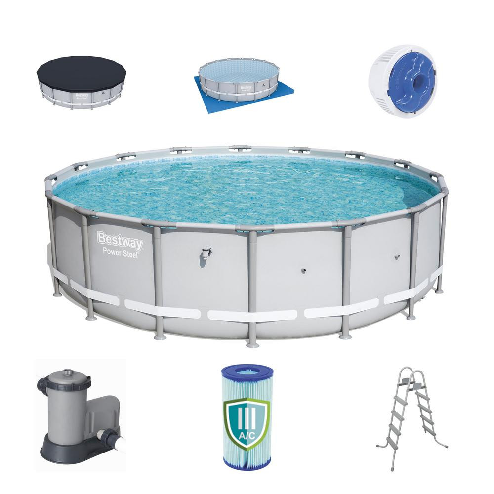 4 Ft Above Ground Pool
 18 ft x 4 3 ft Reinforced Power Steel Frame Ground