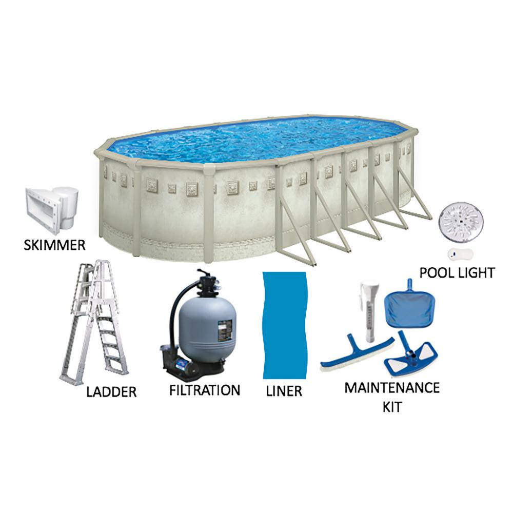 4 Ft Above Ground Pool
 Palisades 12 ft x 24 ft Oval 52 in Deep Hard Sided