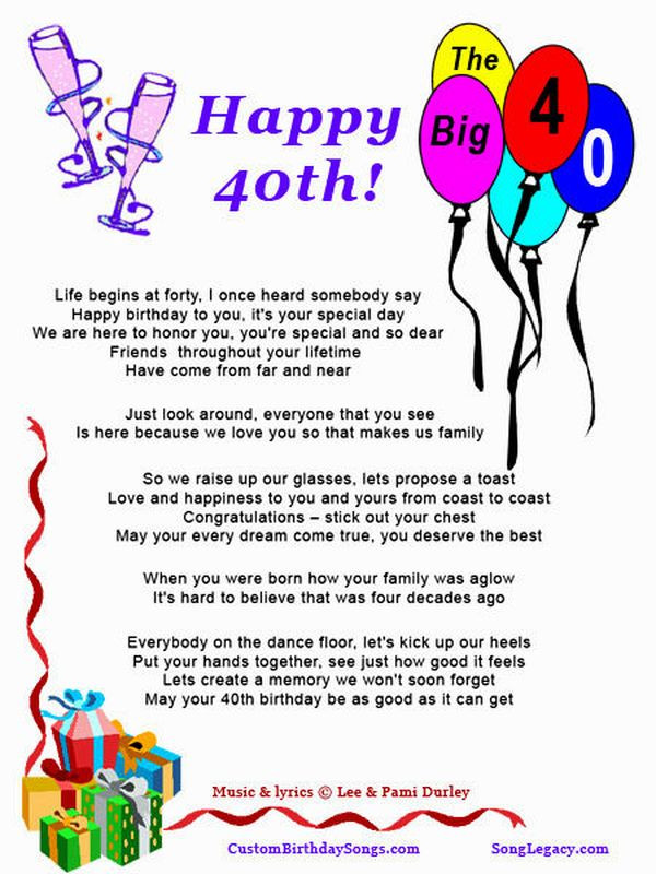 40 Birthday Wishes
 Happy 40th Birthday