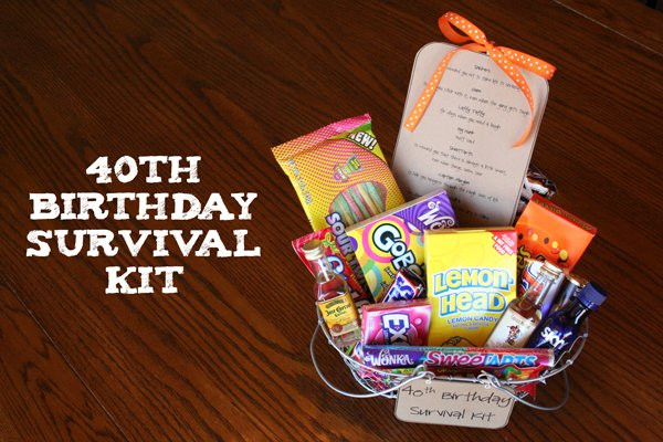 40 Year Old Birthday Gift Ideas
 40th birthday survival kit Such the Spot