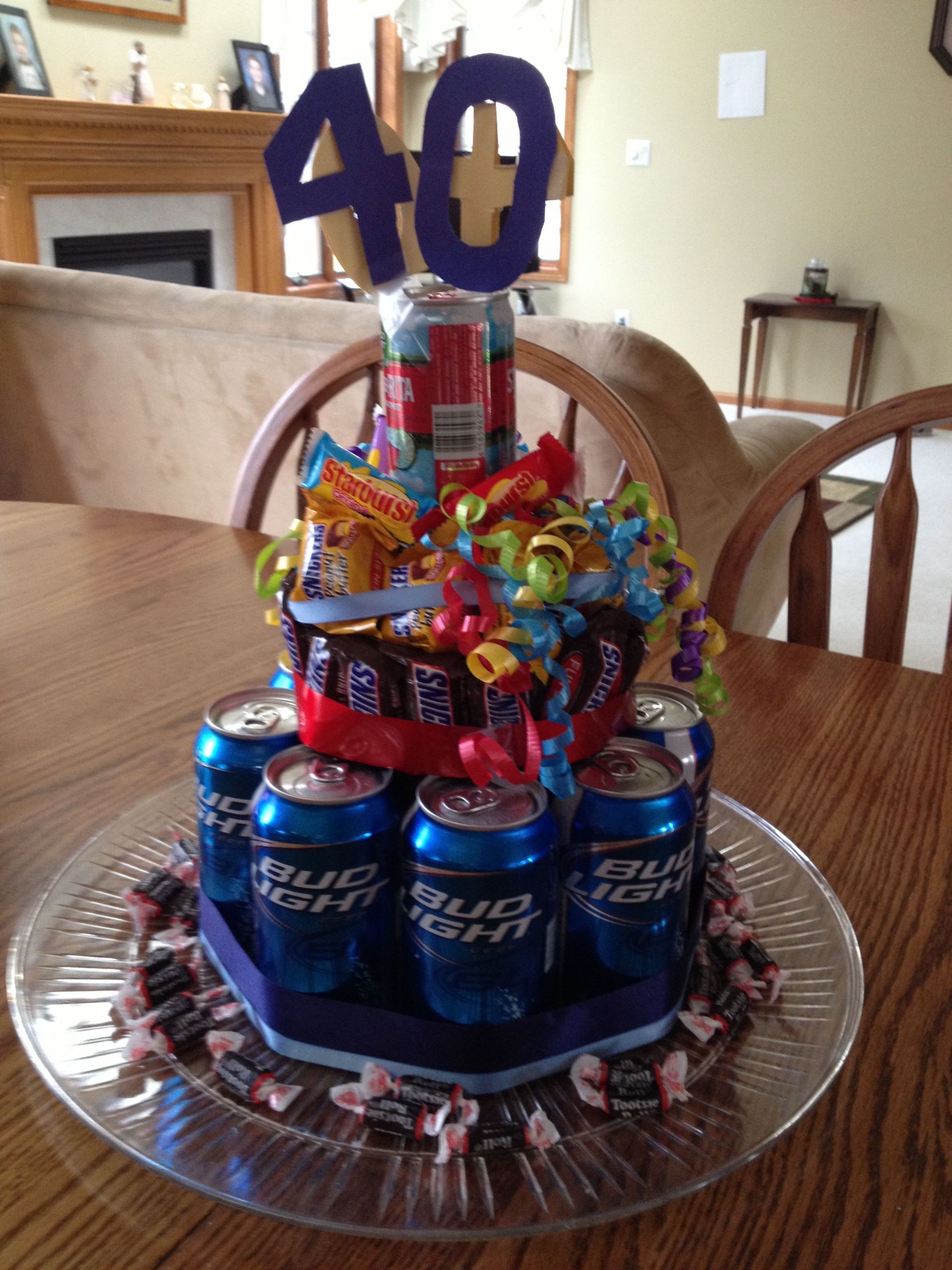 40th Birthday Cake Decorating Ideas
 Beer candy birthday cake for 40th birthday But has to be