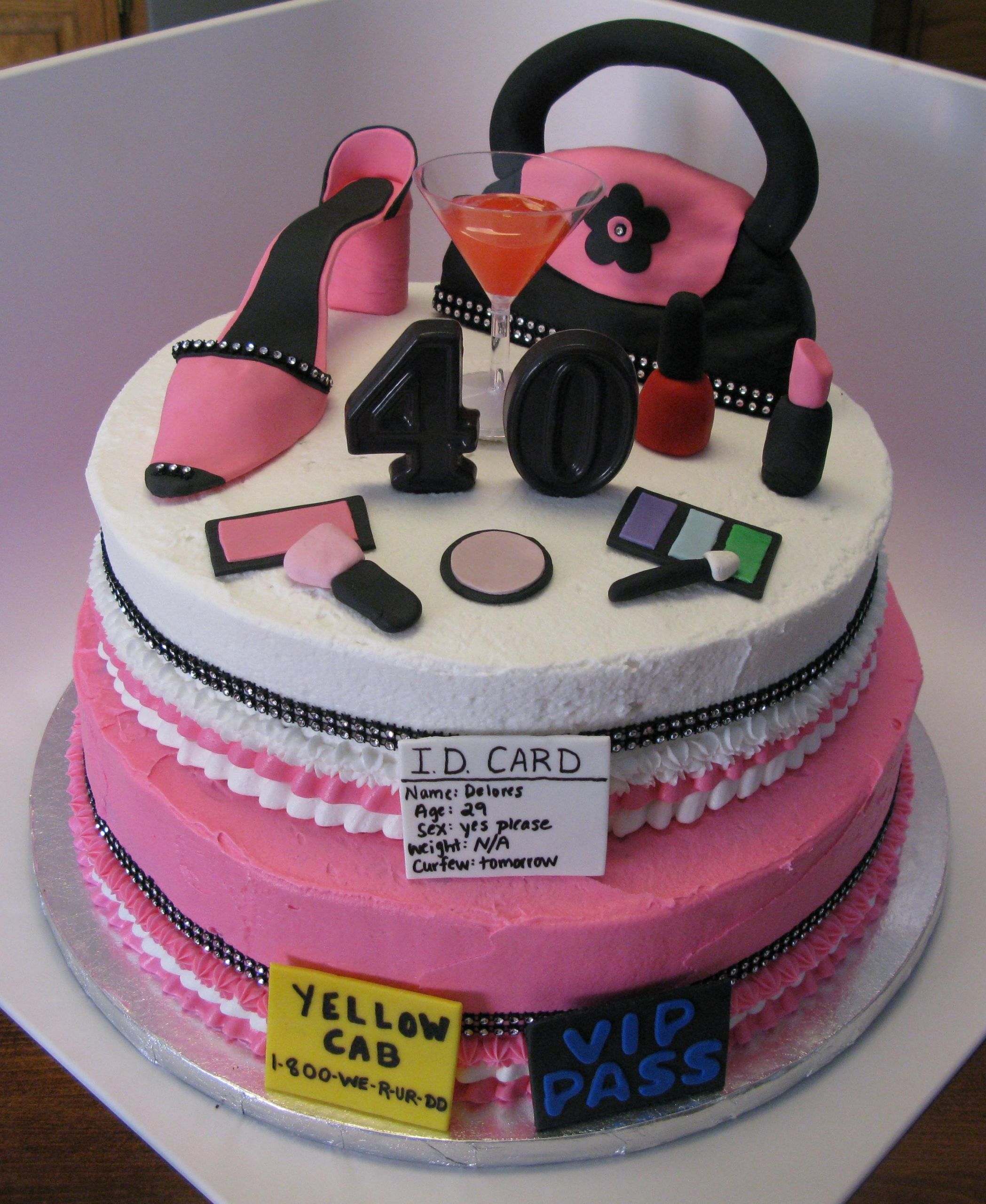 40th Birthday Cake Decorating Ideas
 40th Birthday Girly Cake