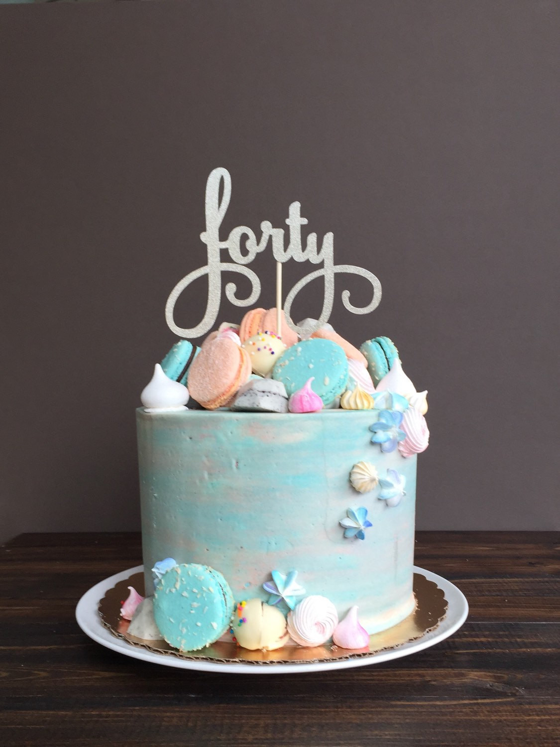 40th Birthday Cake Decorating Ideas
 Cake topper forty cake topper 40th birthday cake topper