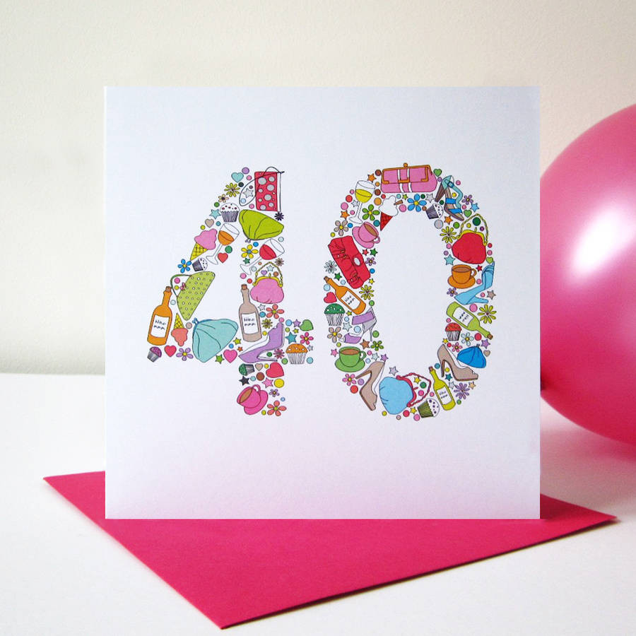 40th Birthday Cards
 girlie things 40th birthday card by mrs l cards