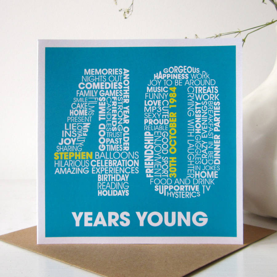 40th Birthday Cards
 personalised 40th birthday card by mrs l cards