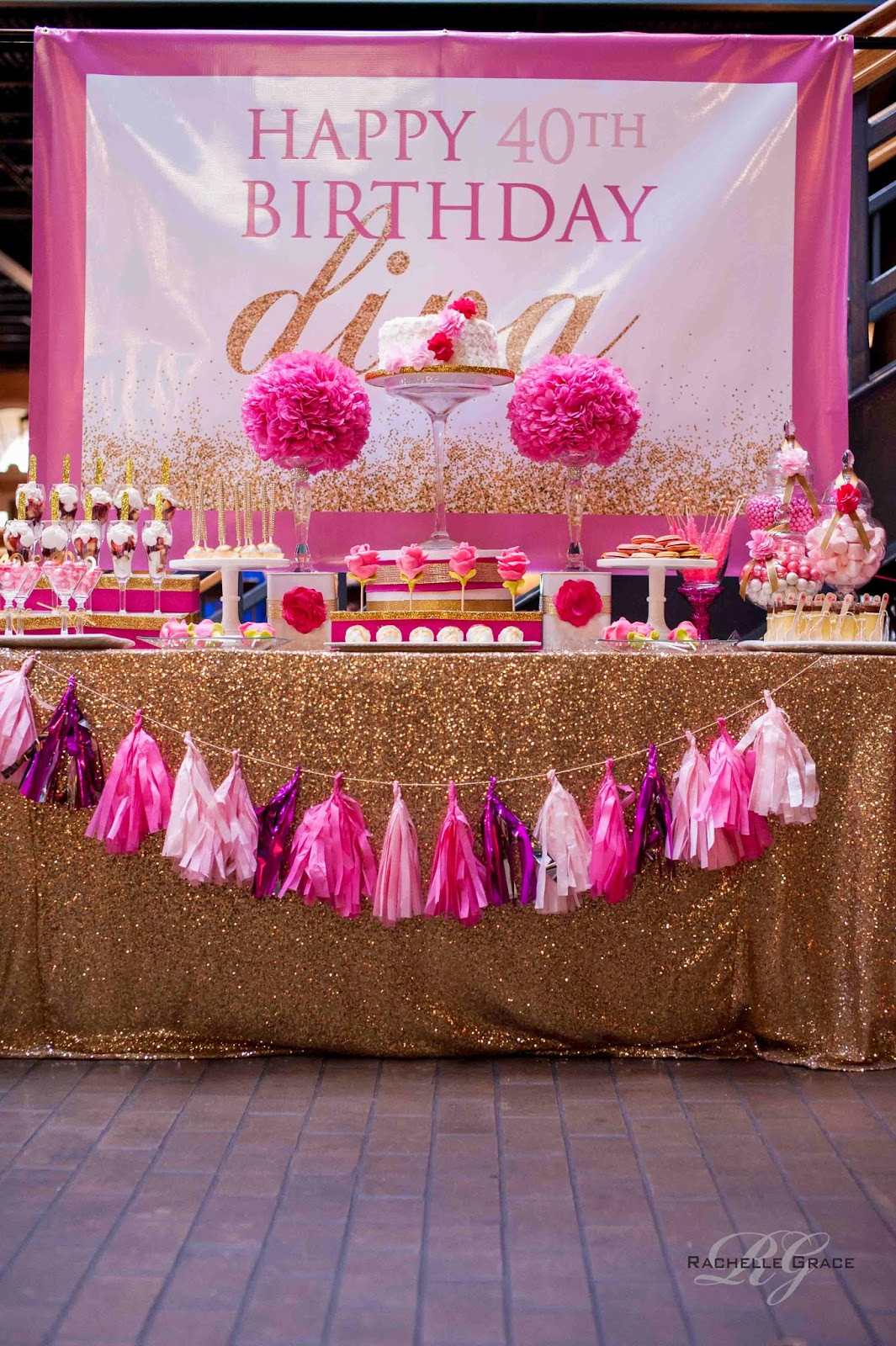 40th Birthday Decoration Ideas
 Create Cook Capture Diva Pink & Gold 40th Birthday Party