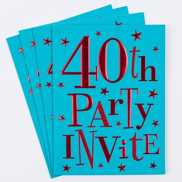 40th Birthday Invitation
 40th Birthday Party Invitation Cards Pack 10