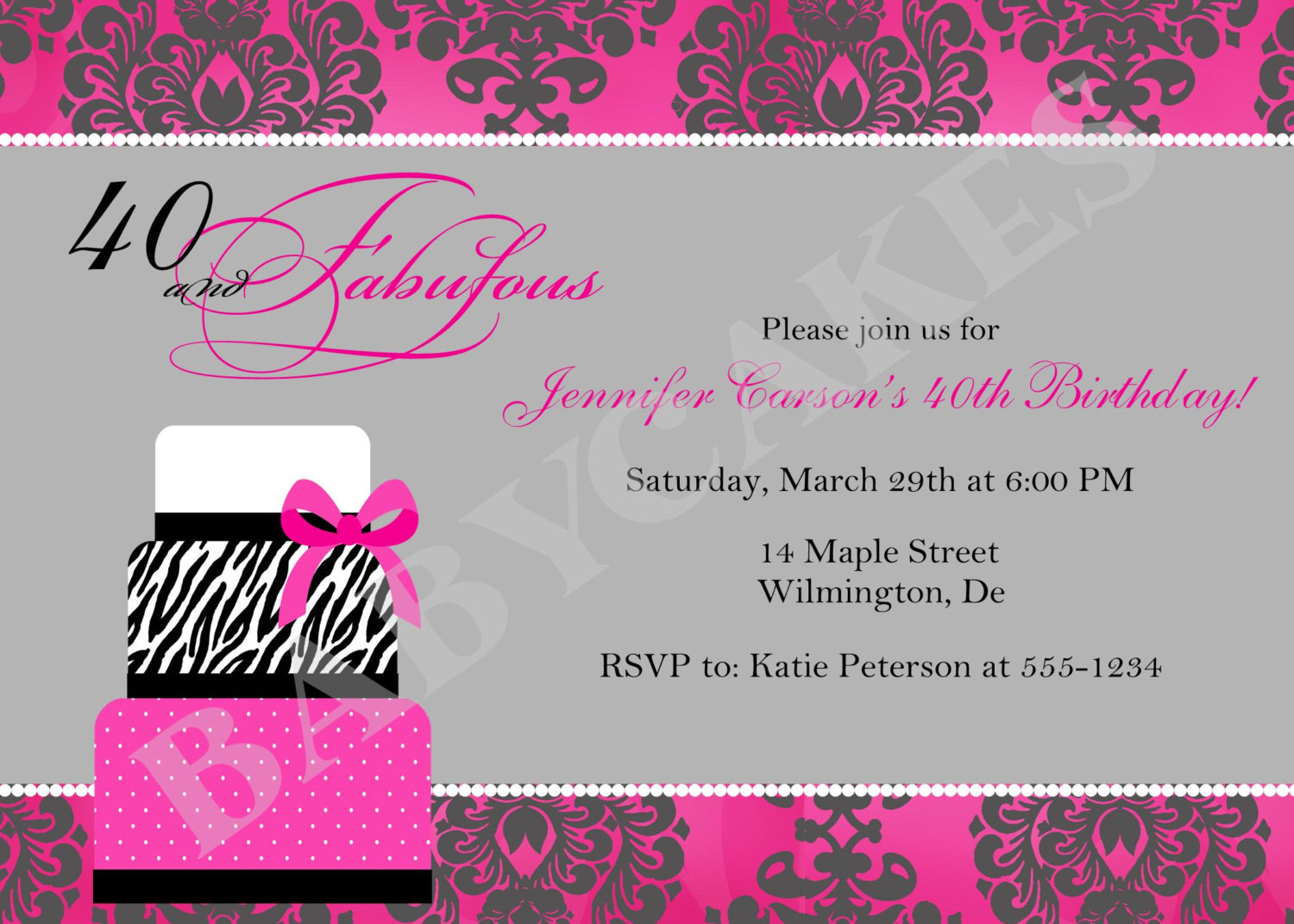 40th Birthday Invitations For Her
 40th Birthday Party Invitations Wording FREE Invitation