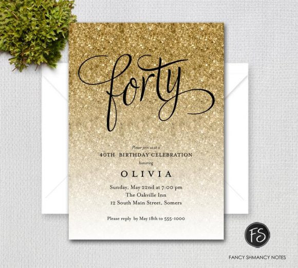 40th Birthday Invitations For Her
 The Most Stunning 40th Birthday Party Invitations for