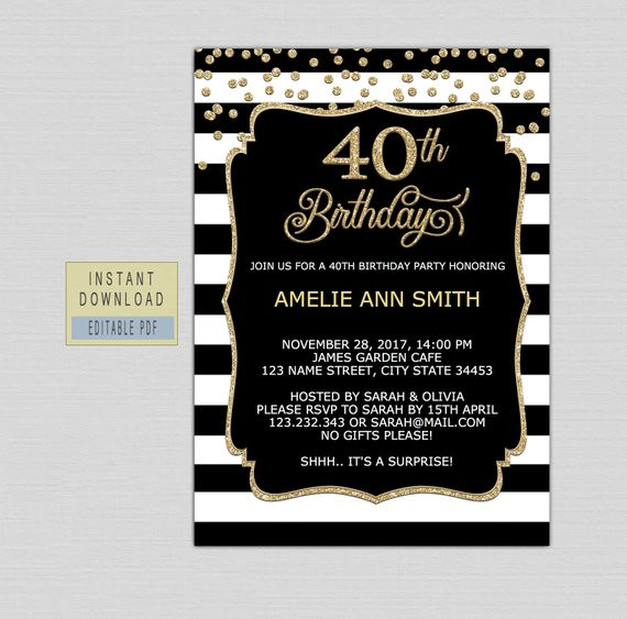 40th Birthday Invitations For Her
 40th Birthday Invitations For Her