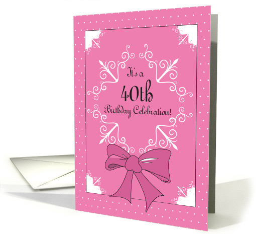 40th Birthday Invitations For Her
 40th Birthday Invitation Pink for Her card