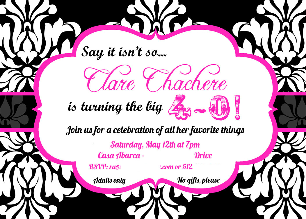 40th Birthday Invitations For Her
 40th Birthday Invitation