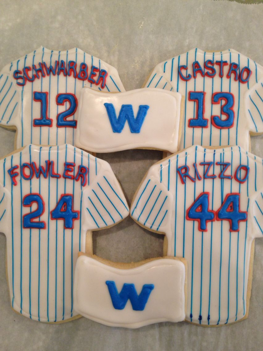 40Th Birthday Party Ideas Chicago
 Chicago Cubs jersey cookies