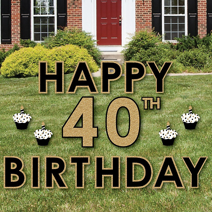 40th Birthday Yard Decorations
 Adult 40th Birthday Gold Yard Sign Outdoor Lawn
