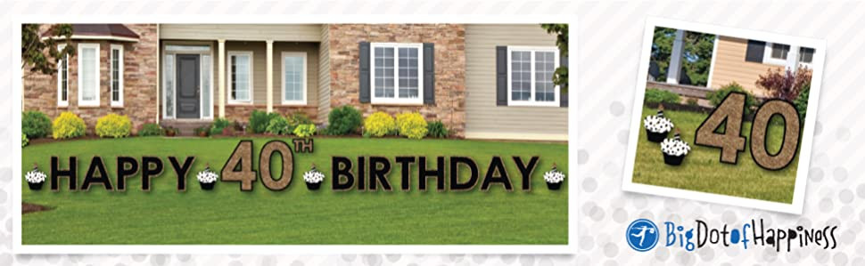 40th Birthday Yard Decorations
 Amazon Adult 40th Birthday Gold Yard Sign Outdoor