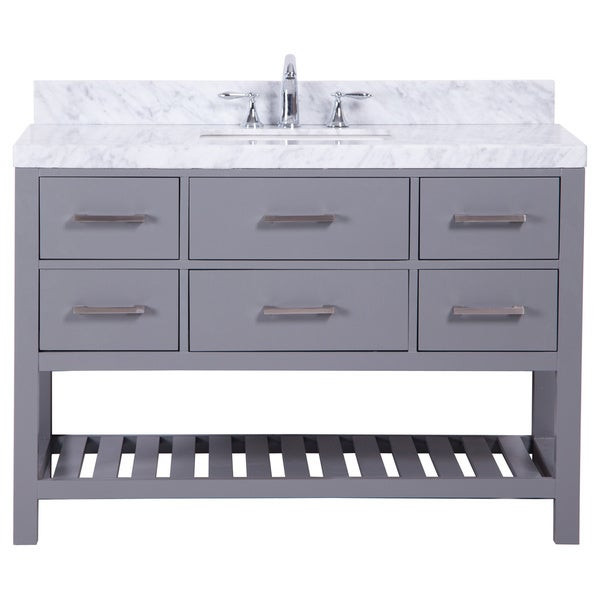 48 Inch Gray Bathroom Vanity
 Shop Belvedere 48 inch Traditional Freestanding Grey Marbe