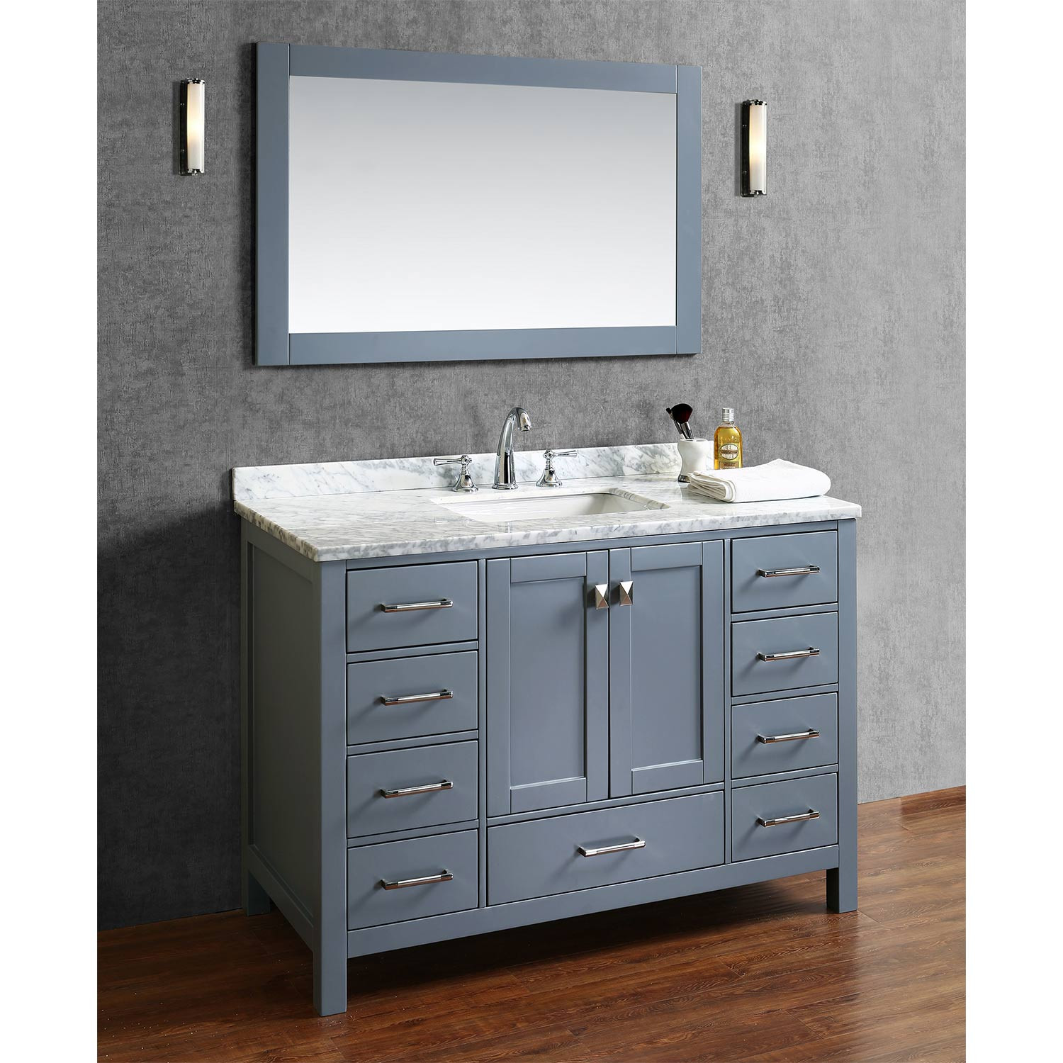 48 Inch Gray Bathroom Vanity
 Buy Vincent 48 Inch Solid Wood Single Bathroom Vanity in