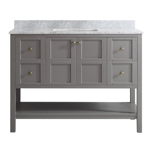 48 Inch Gray Bathroom Vanity
 Vinnova Florence 48 inch Grey Mirrorless Single Mirrorless