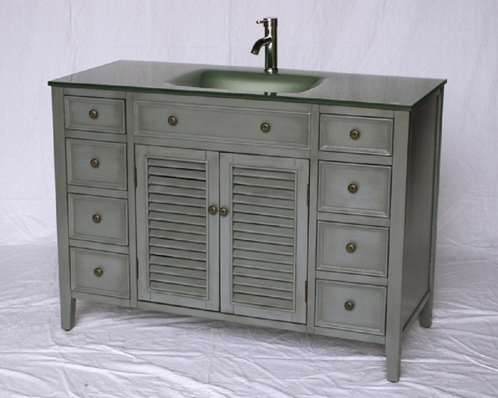 48 Inch Gray Bathroom Vanity
 48 inch Bathroom Vanity Grey Cottage Beach Style Gray