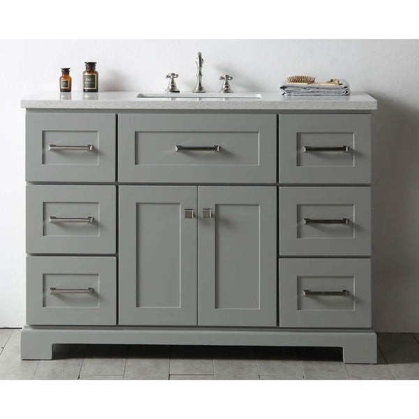 48 Inch Gray Bathroom Vanity
 Shop Legion Quartz Top Cool Grey 48 inch Single Bathroom