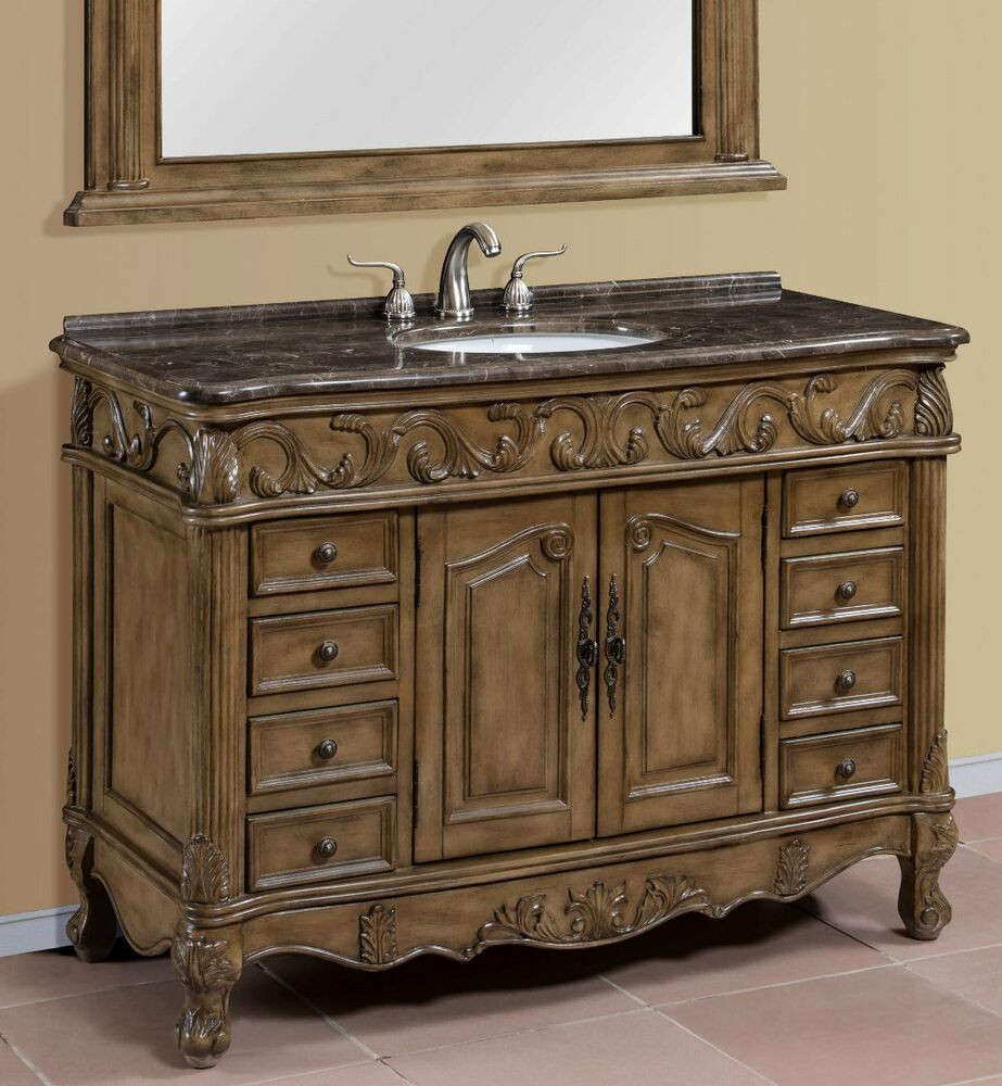 48 Inch Gray Bathroom Vanity
 48 Inch Brown Green Single Bath Vanity with Brown Grey