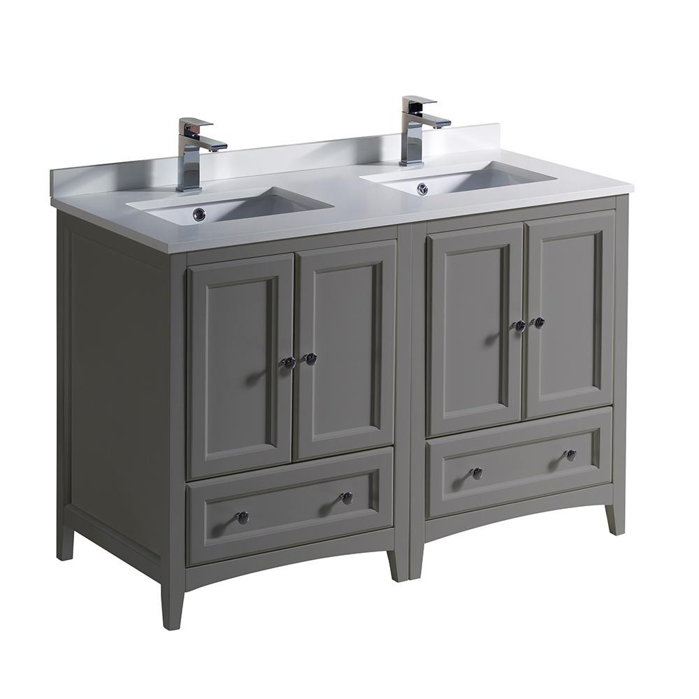 48 Inch Gray Bathroom Vanity
 Fresca Oxford 48 in Traditional Double Bath Vanity in