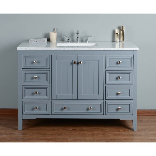 48 Inch Gray Bathroom Vanity
 Shop Stufurhome New Yorker 48 Inches Grey Single Sink