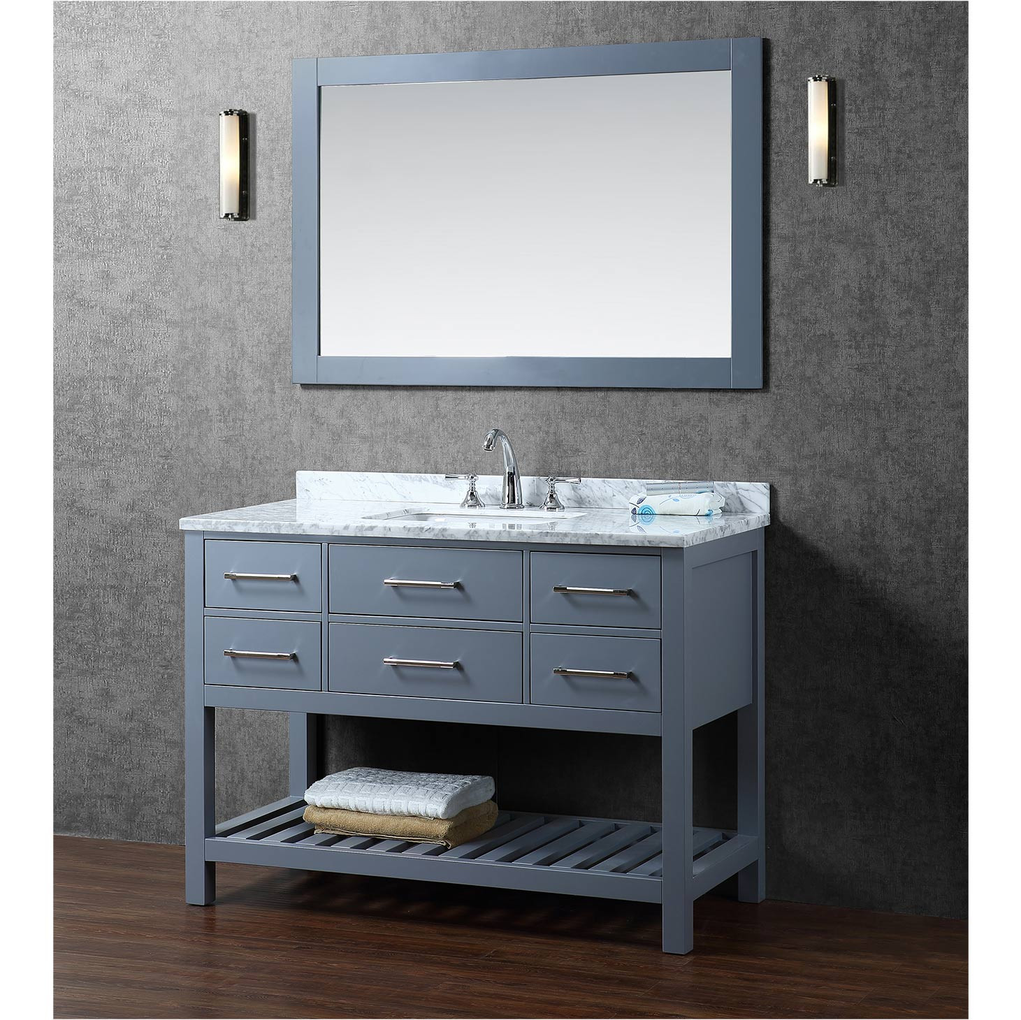 48 Inch Gray Bathroom Vanity
 Buy Antonia 48 Inch Solid Wood Single Bathroom Vanity in