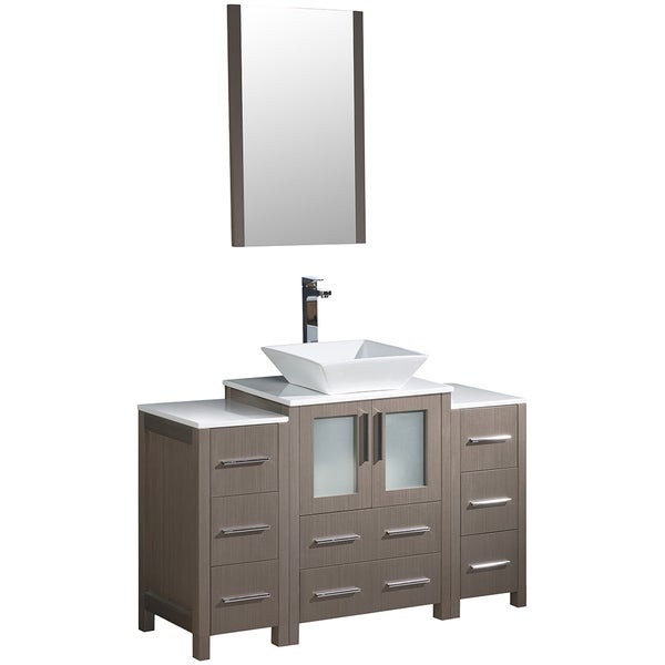 48 Inch Gray Bathroom Vanity
 Shop Fresca Torino 48 inch Grey Oak Modern Bathroom Vanity