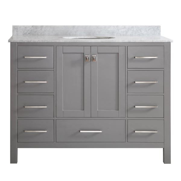 48 Inch Gray Bathroom Vanity
 Vinnova Gela 48 inch Single Vanity in Grey with Carrera