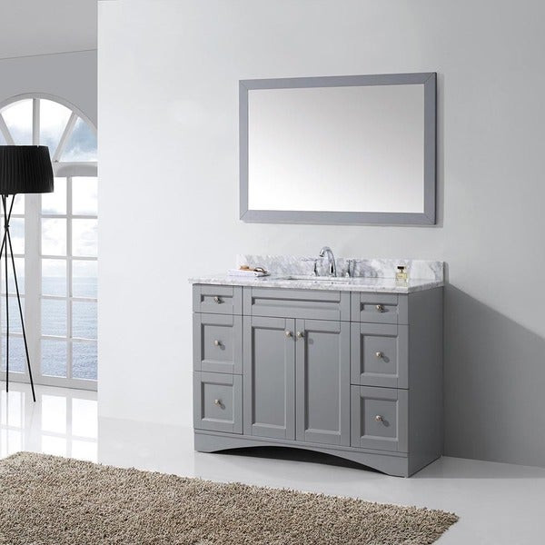 48 Inch Gray Bathroom Vanity
 Virtu USA Elise 48 inch Grey Single Bathroom Vanity