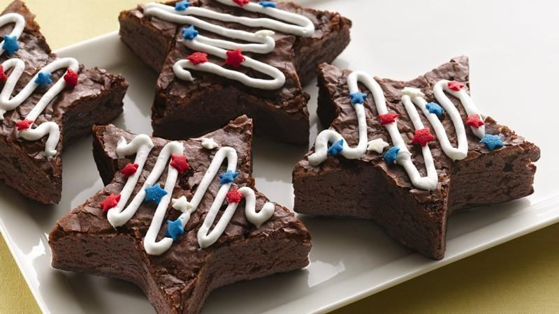 4Th Of July Brownies
 Dying for Chocolate Red White & Blue Star Brownies for