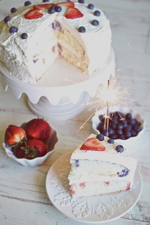 4Th Of July Poke Cake
 4th of July Strawberry Blueberry Poke Cake