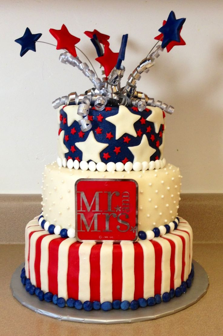 4Th Of July Wedding Cakes
 4th of July Wedding Cake Saying "I Do"