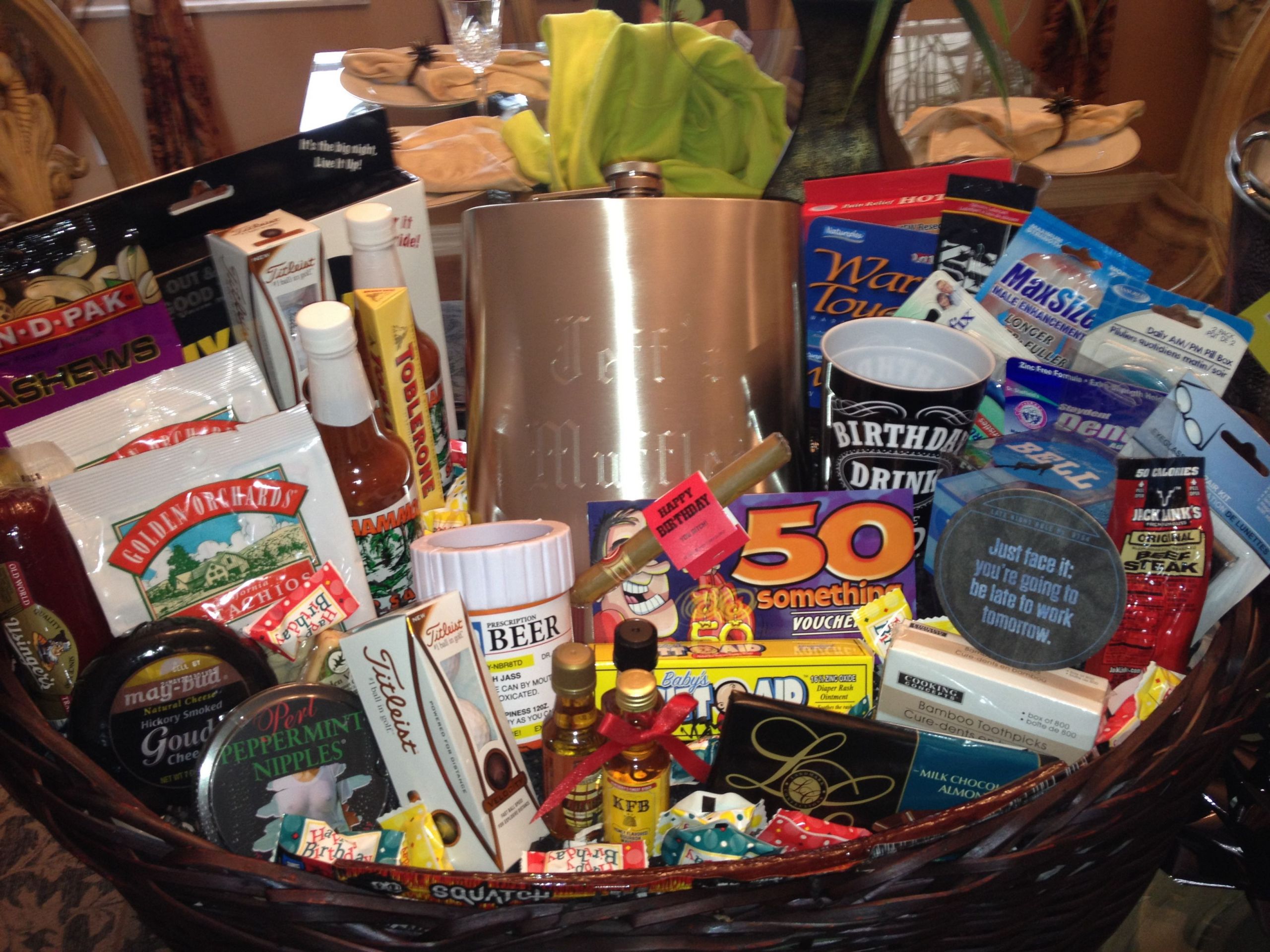50Th Birthday Gift Ideas For Him
 50th Birthday Gift Basket For Him