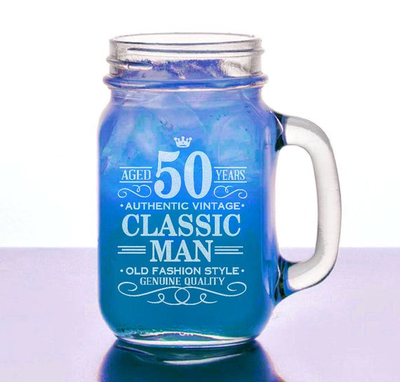 50Th Birthday Gift Ideas For Him
 50th Birthday Gift for Him 16 Oz Mason Jar Happy Birthday