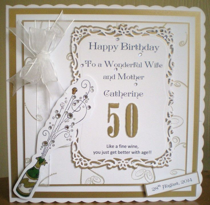 50Th Birthday Gift Ideas For Wife
 17 Best images about 50th Birthday cards on Pinterest