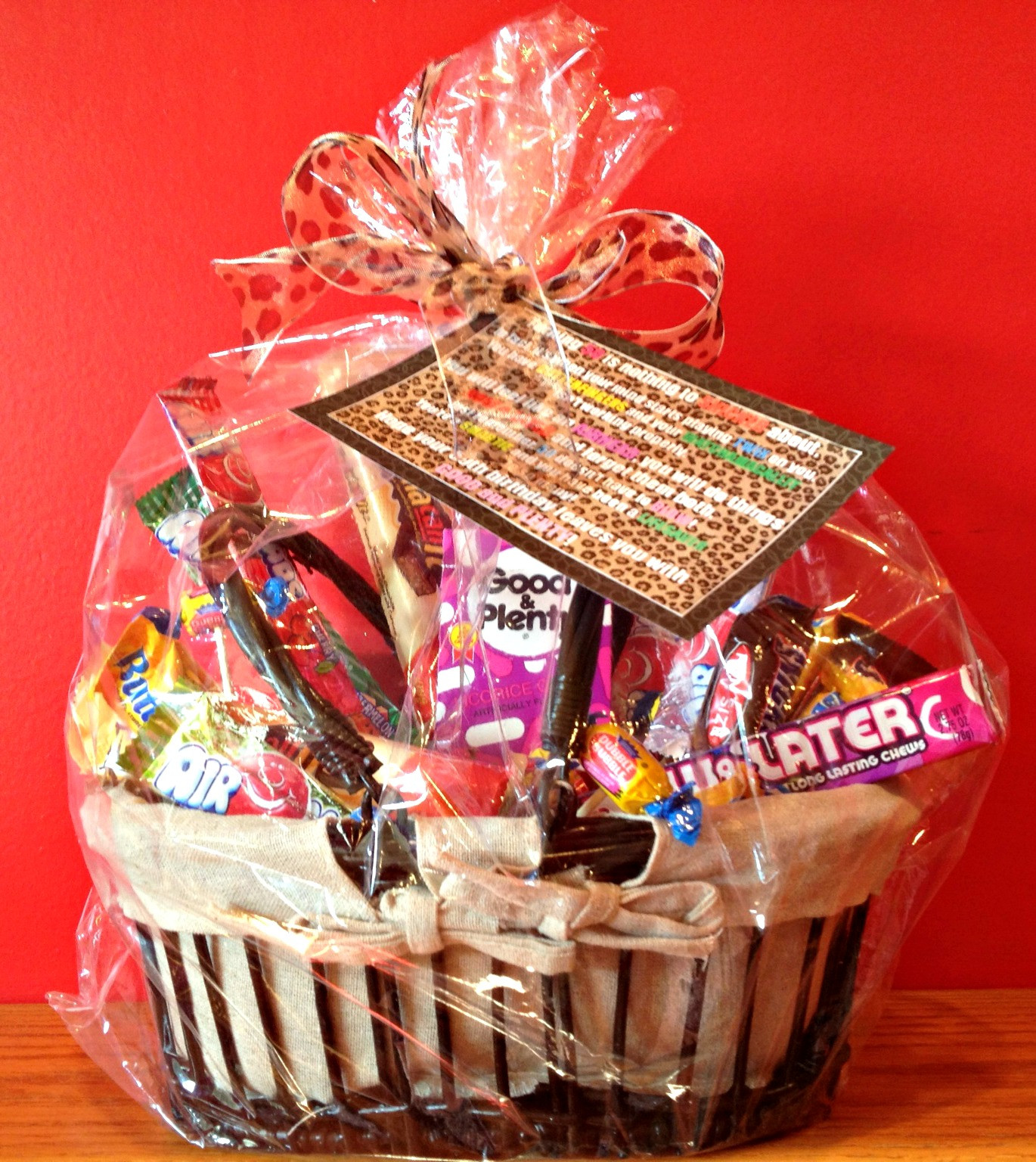 50th Birthday Gift
 african desserts 50th Birthday Candy Basket and Poem