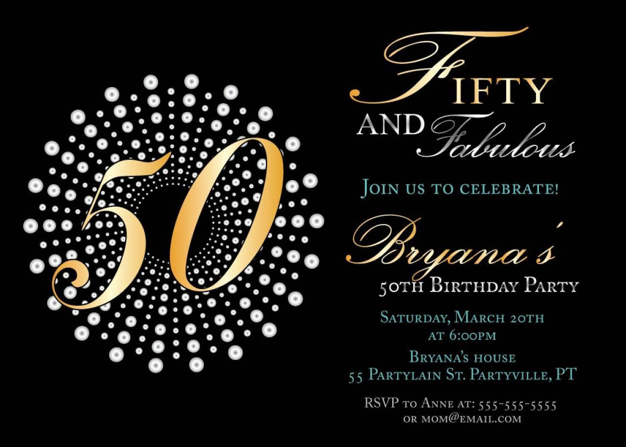 50th Birthday Party Invitation Wording
 awesome Best 50th Birthday Invitations Printable