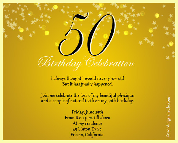 50th Birthday Party Invitation Wording
 50th Birthday Invitation Wording Samples Wordings and